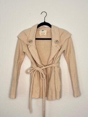 Sparrow Anthropologie Tan Tie‑Waist Cardigan – Size Small